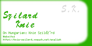 szilard knie business card